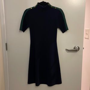 Tory Burch Navy and Green Midi Dress